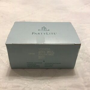 Partylite Box of 6 NOS Herbal Mint Votive Candles V06658